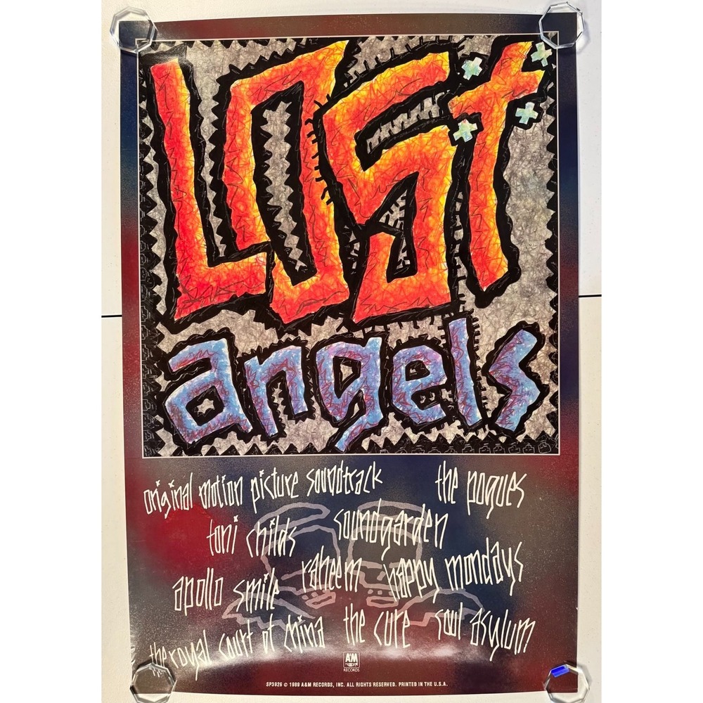 Vintage 1989 Lost Angels A&M Records Promo Poster The Cure Soundgarden 24x36